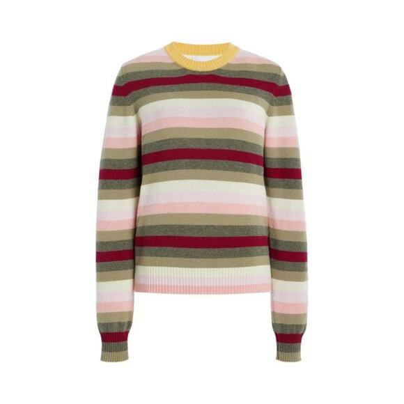 Barrie Chanel Cashmere Pullover Sweater in Sundew Striped M - Picture 4 of 4